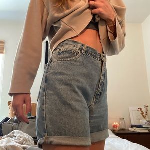 High waisted jean cutoffs